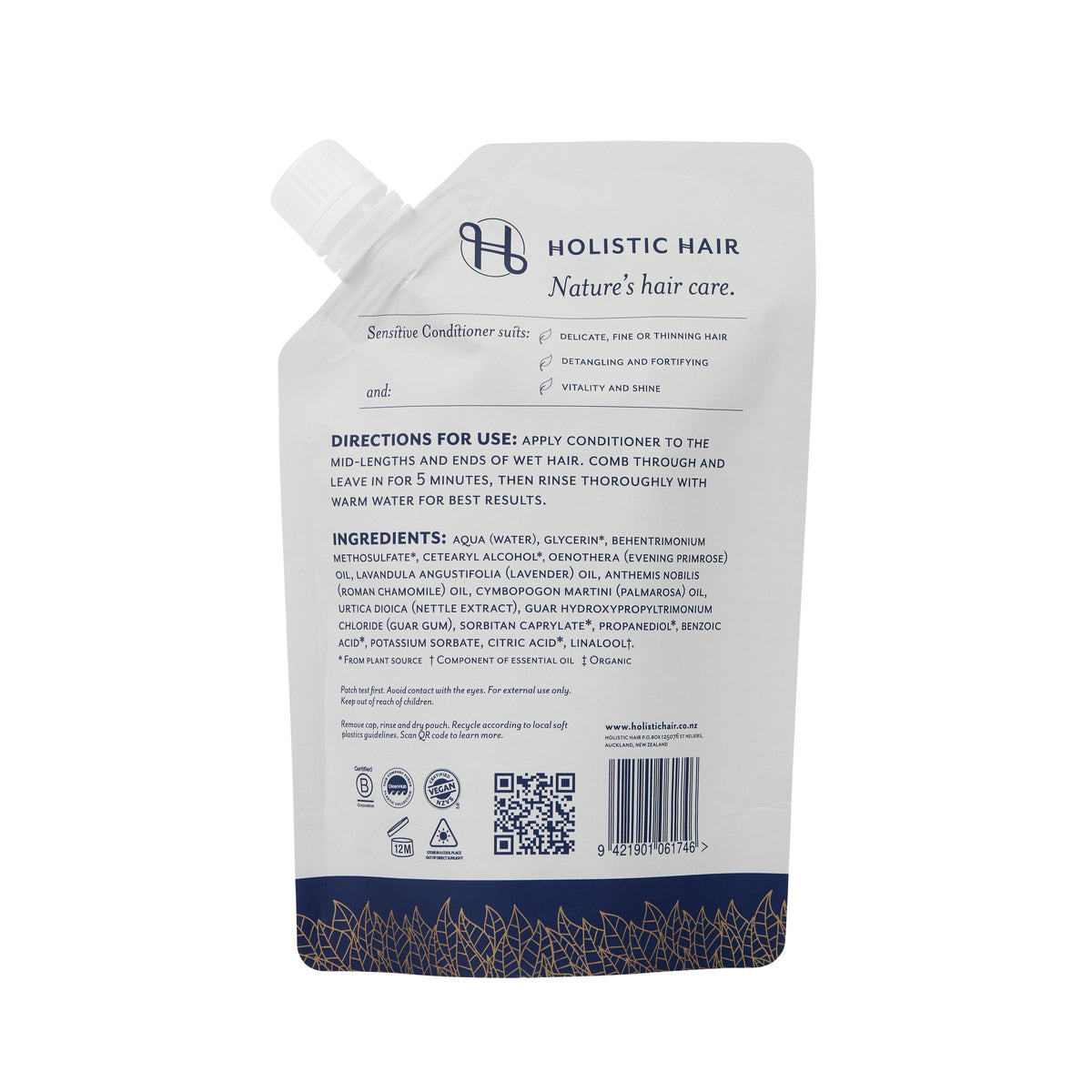 Sensitive Shampoo and Conditioner Refill Pouch Set 500ML